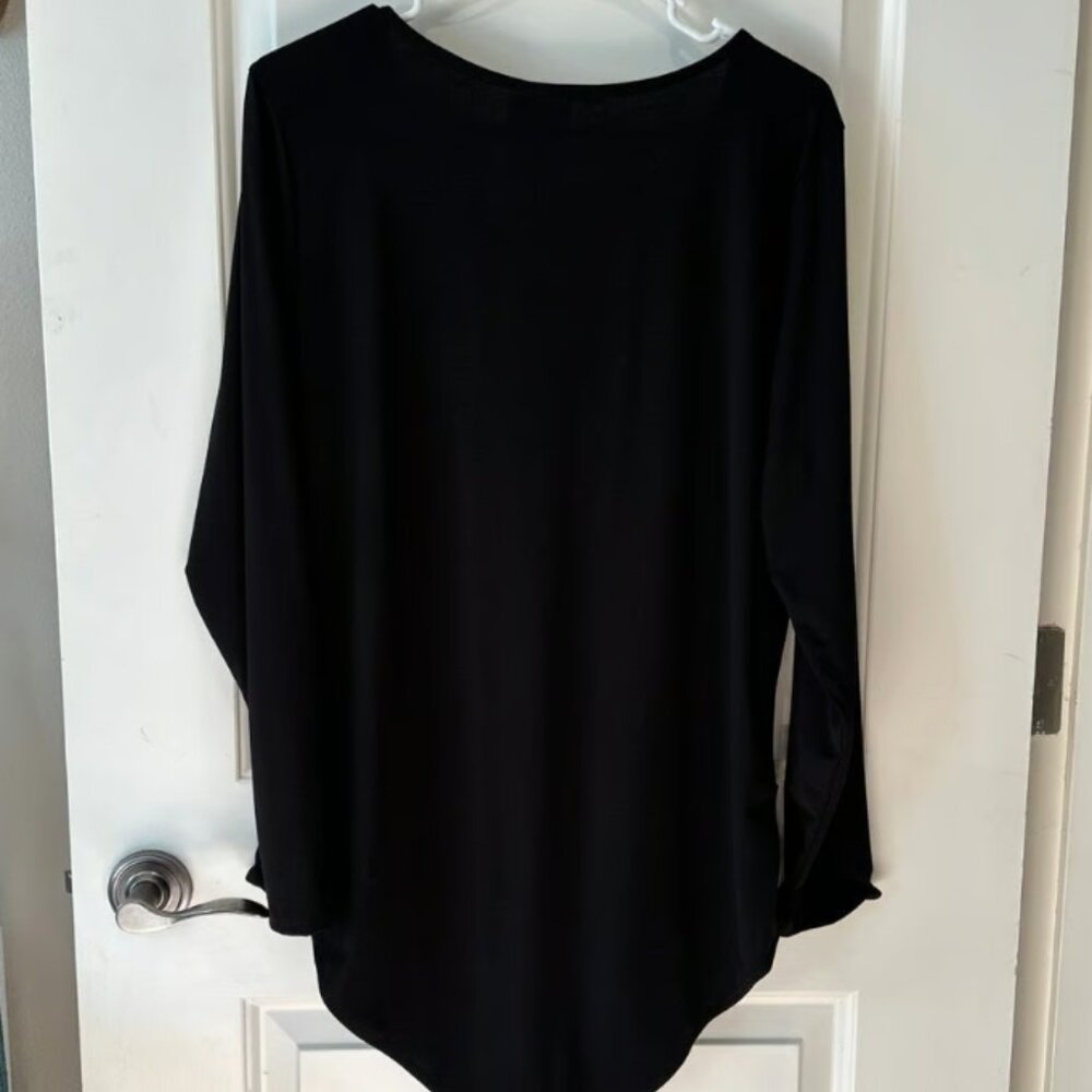 Charlotte Russe Black Lace Up Deep V-Neck Long Sleeve Bodysuit 3X NWT - Picture 3 of 3